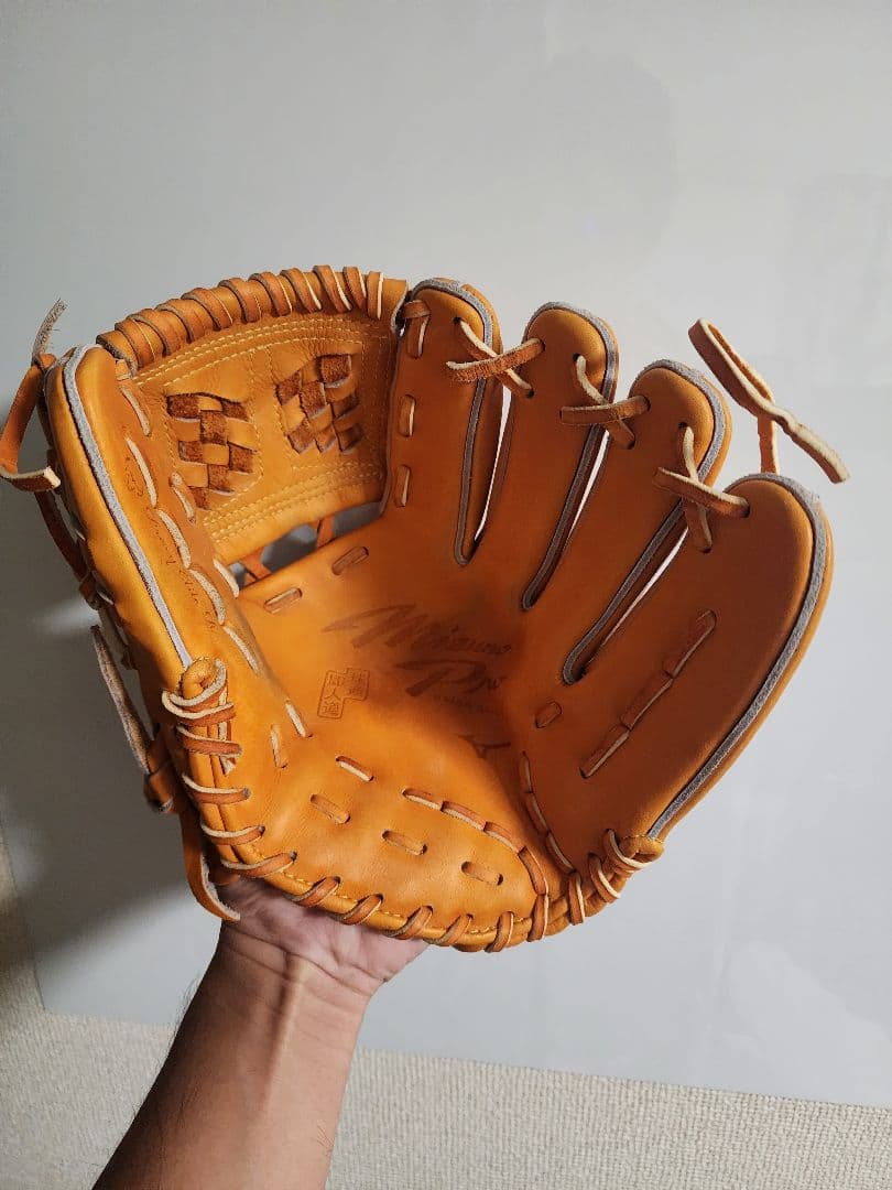 ミズノプロ グラブ オレンジ 即使用可能 MM 宮本 ベルト