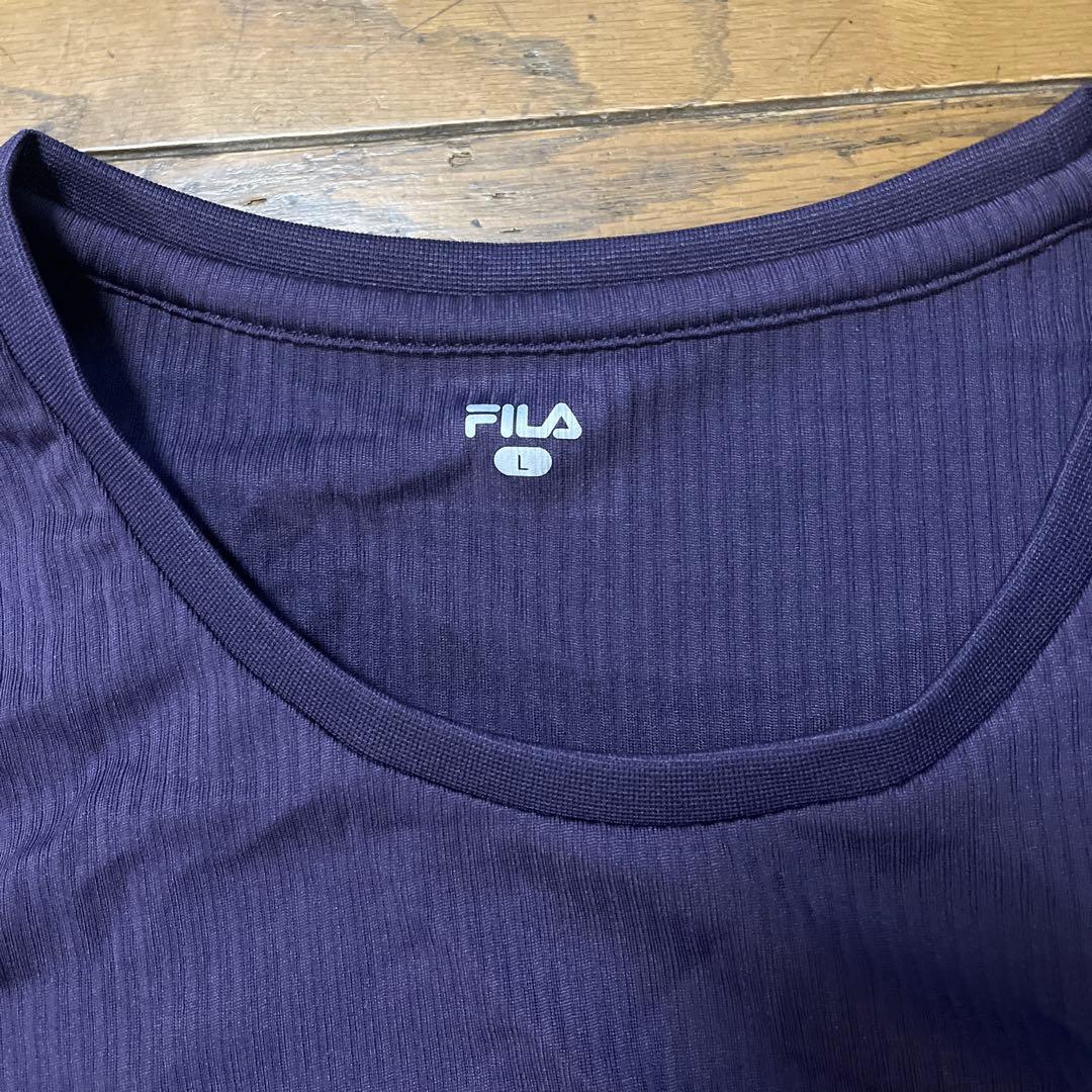 FILA ダークパープル 長袖トップス スカート セット L
