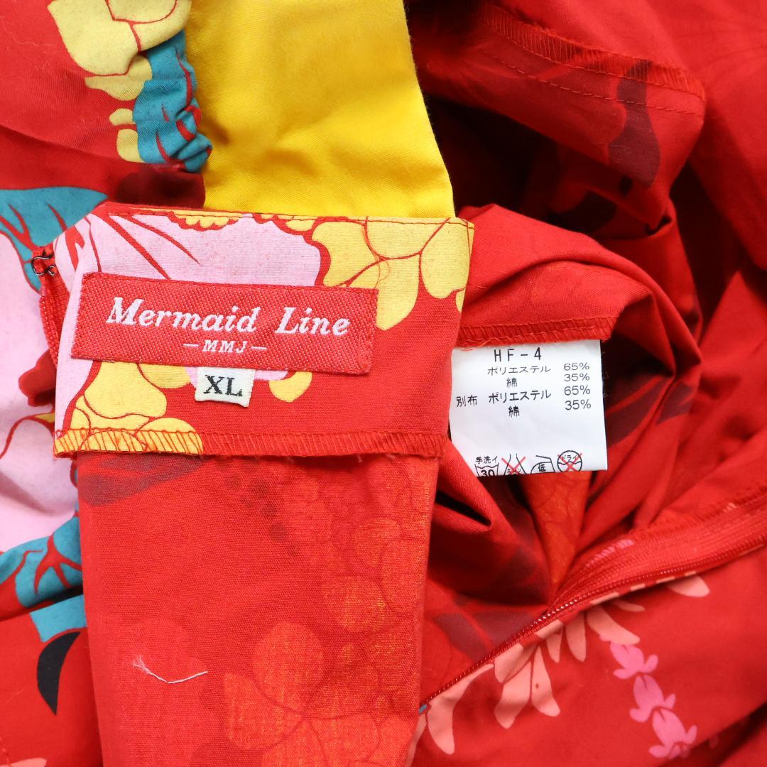 【日本製 フラダンス衣装】レッド MermaidLine ワンピース ドレス 赤