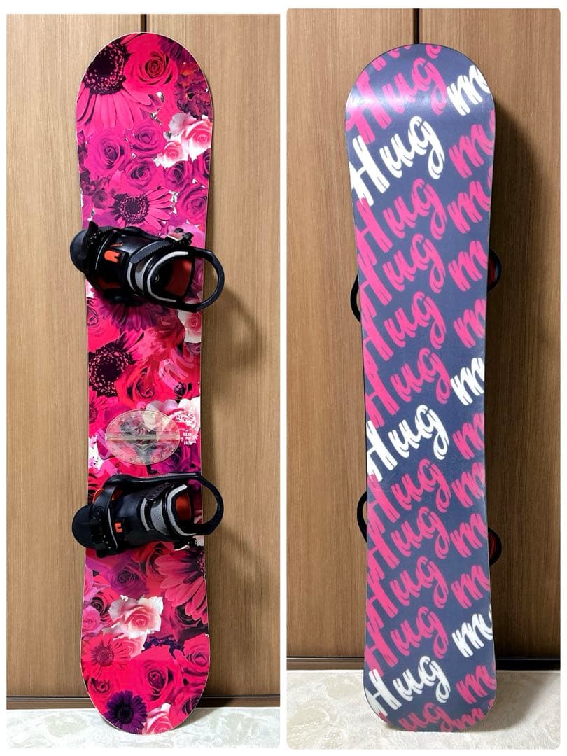 SLQ × KISSMARK 145cm スノーボード 2点セット 薔薇 可愛い
