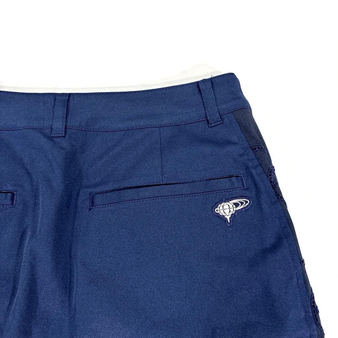 ビームスゴルフ　S カットワーク　スカート　ネイビー　春夏　パープルレーベル