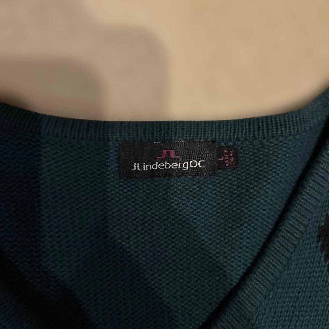 J.LINDEBERG コットンセーター メンズL アーガイル ゴルフ