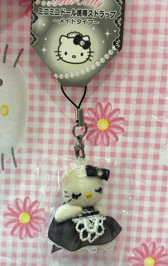 キティ　ミニミニドール携帯ストラップ♡メイド