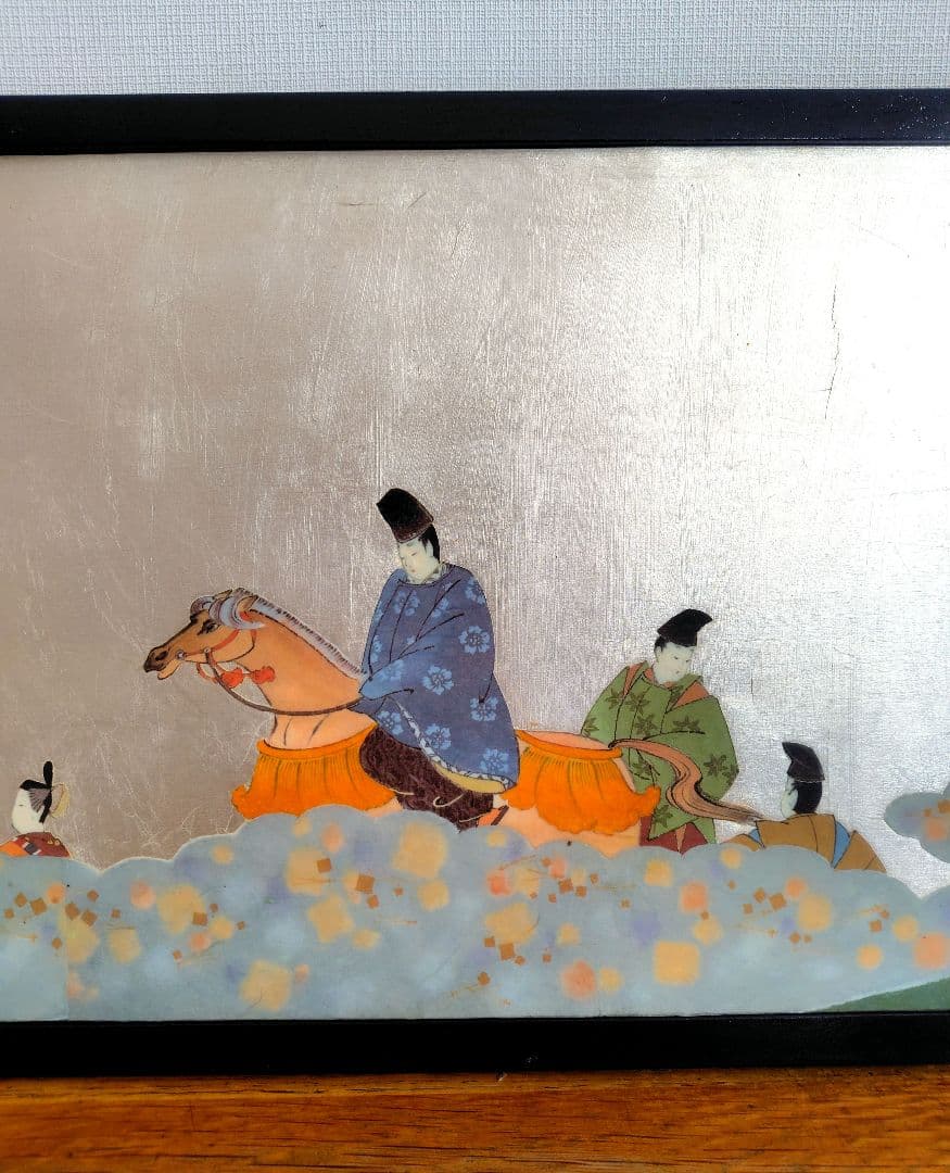 大型装飾パネル『輿』貴族行列　横約110.5cm　横長絵巻物　額絵
