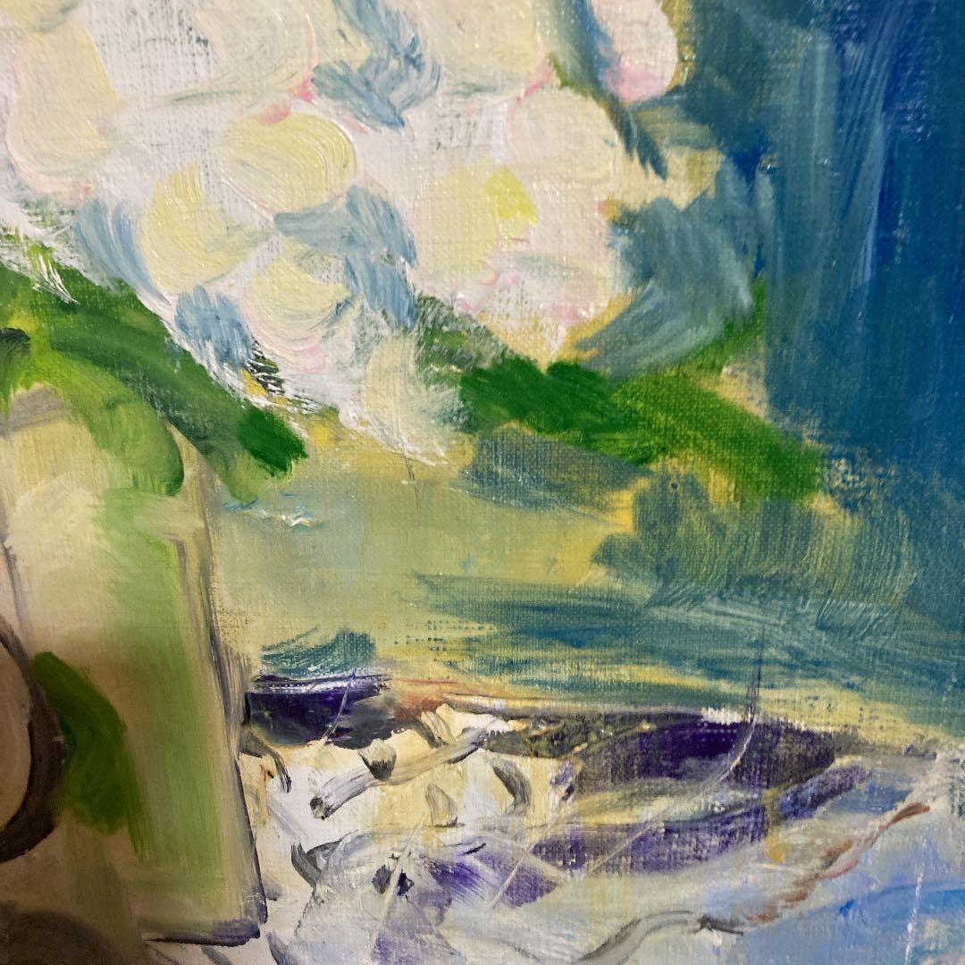石蕗と白い小菊　作者 Hiroko.M ソウルで韓日芸祭展