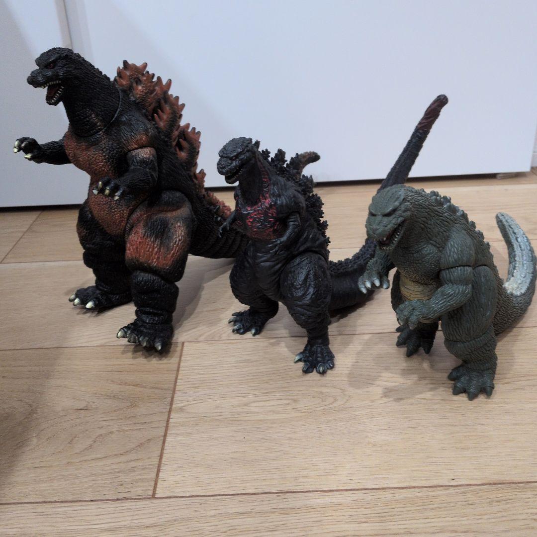 ゴジラ フィギュア 3体セット ソフビ まとめ売り 当時物