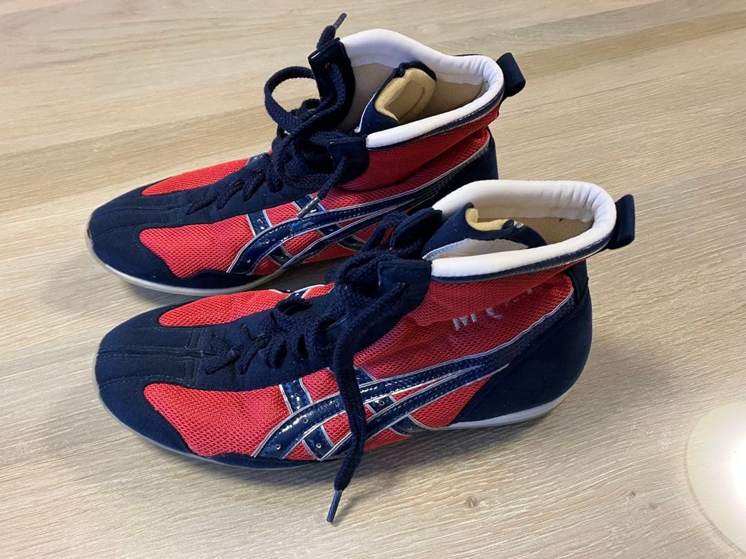ASICS ボクシングシューズ レッド/ネイビー 25cm