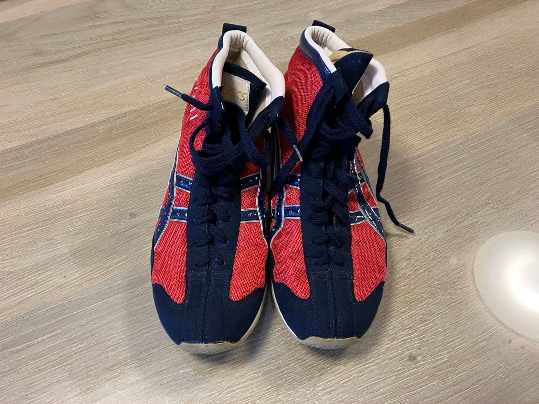ASICS ボクシングシューズ レッド/ネイビー 25cm