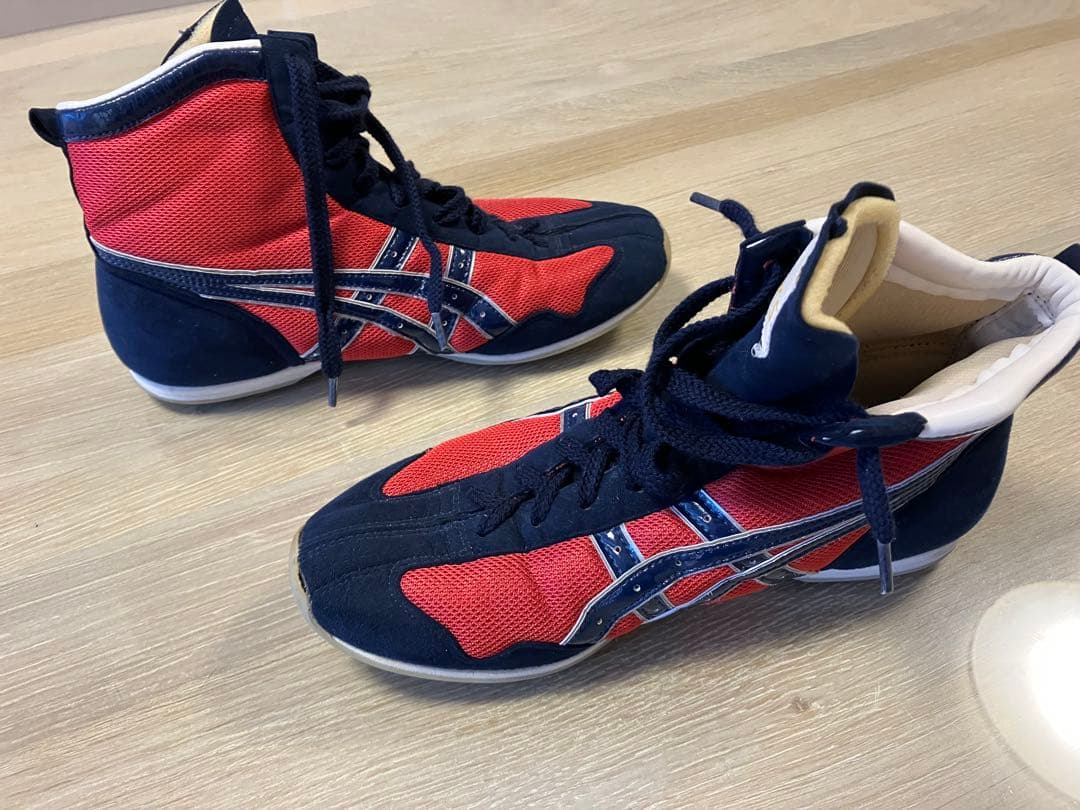 ASICS ボクシングシューズ レッド/ネイビー 25cm