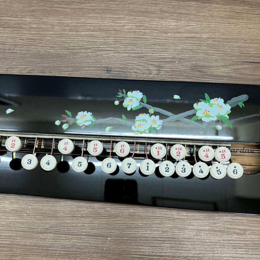 E-5 希少 夢芝居 大正琴 蒔絵 桜 5弦 和楽器 昭和レトロ ビンテージ