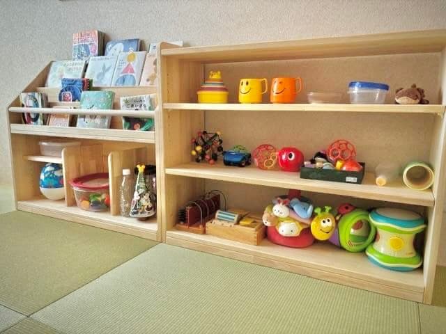 絵本棚、おもちゃ棚セット　60日発送