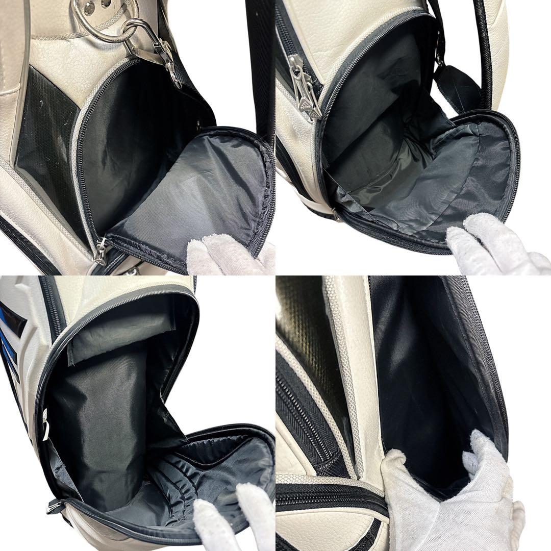 ✨美品✨ アディダス キャディバッグ 9.5型 軽量 ゴルフ 白黒