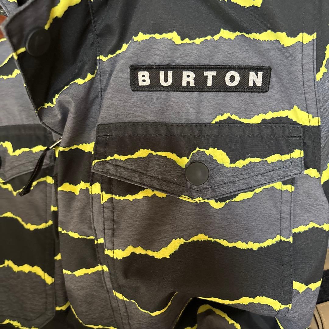★中古★BURTON スノーボードウェア M グレー/イエロー上下セット