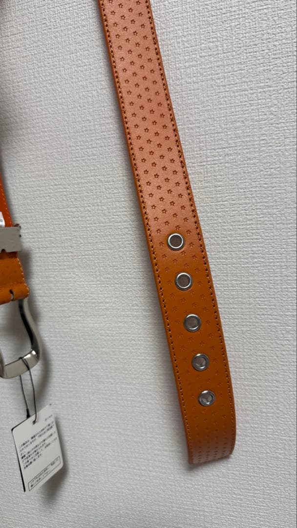 パーリーゲイツ メンズ ベルト オレンジ ロゴ タグ付き