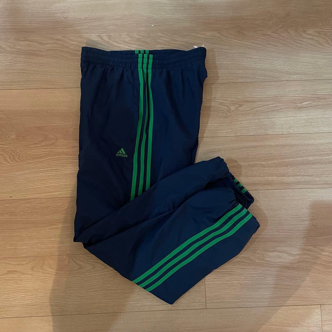 90s adidas ネイビー　ナイロンパンツ