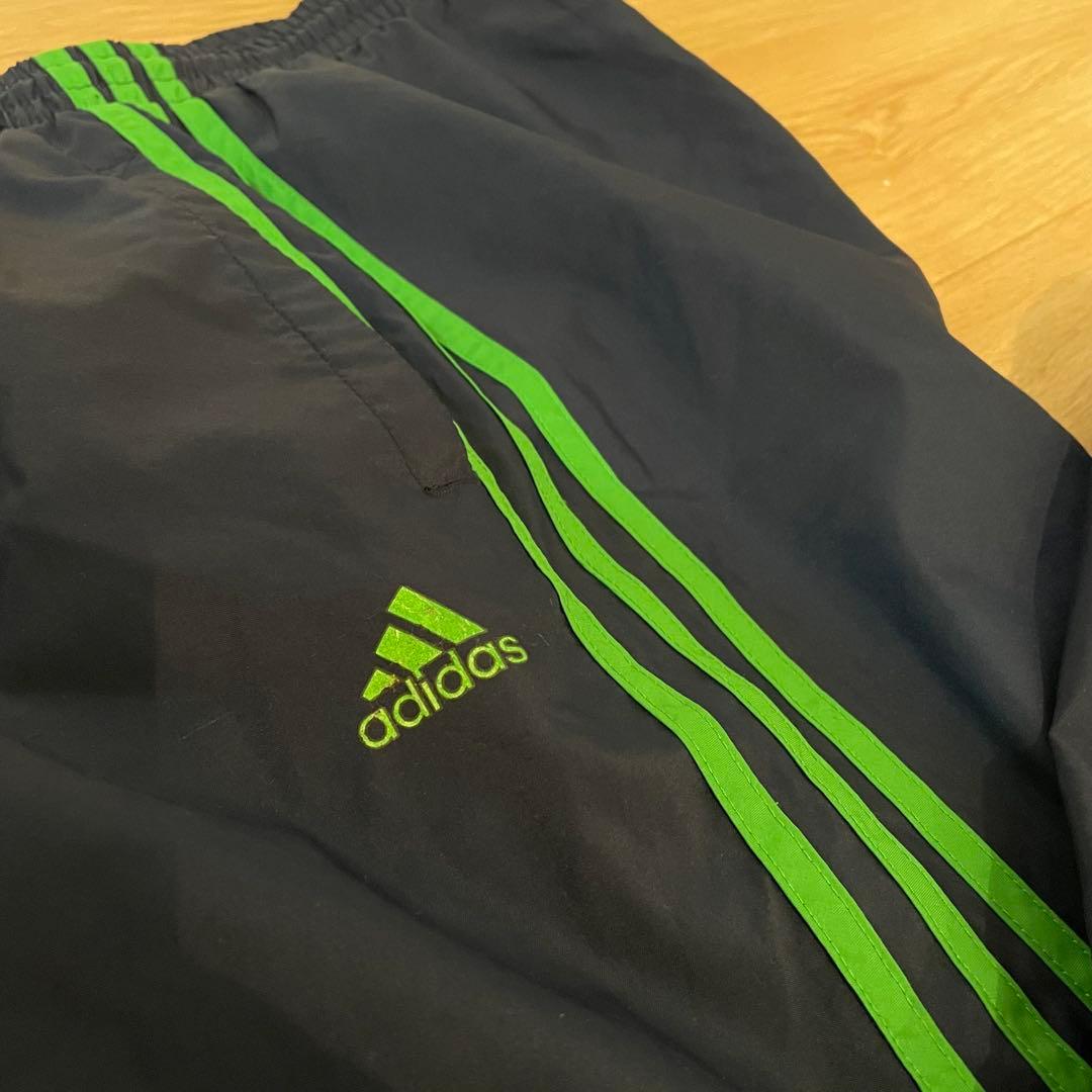 90s adidas ネイビー　ナイロンパンツ