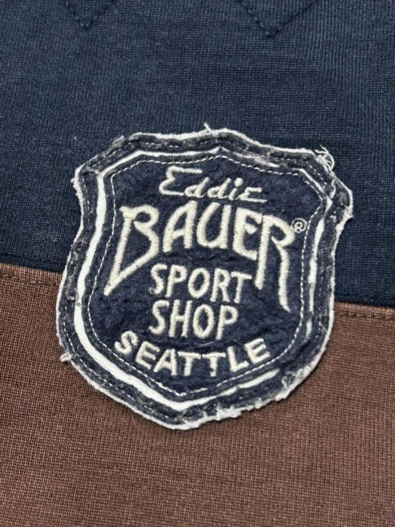 Eddie Bauer ラガーシャツ ヨーク 肩 キルティング アームフェルト