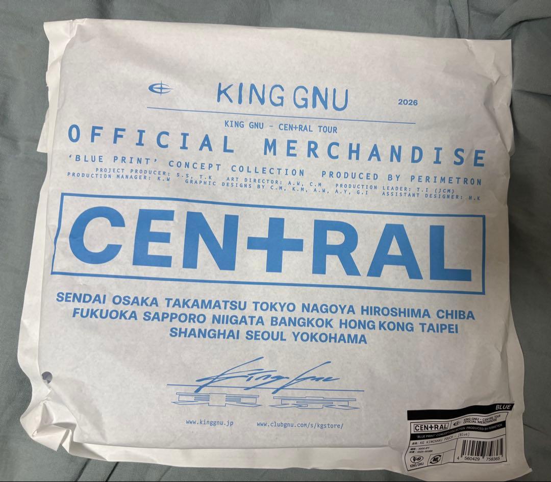ミュージシャン King Gnu CEN+RAL KG KINCHAKU POUCH[BLUE]