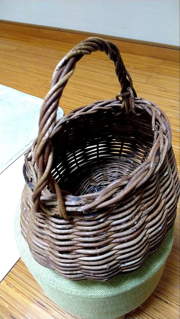 国産あけびのツル　オーバル籠
