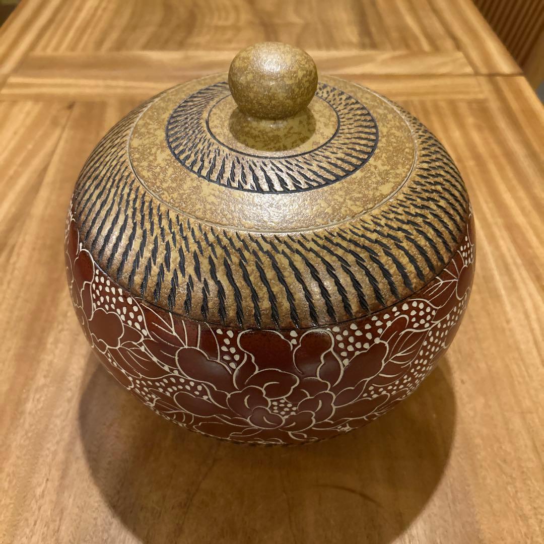 中国工芸品 茶壷 飛びかんな 彫刻絵付 希少