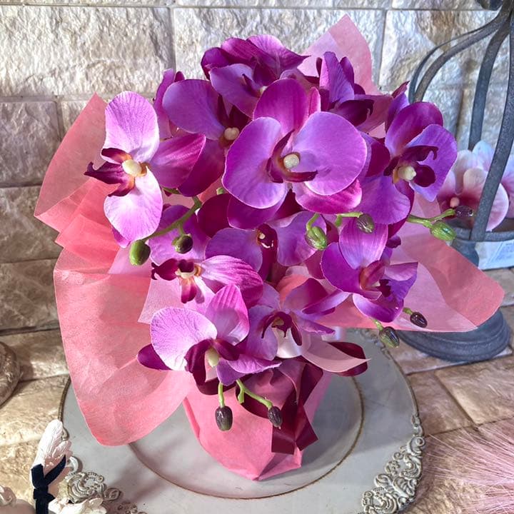 光触媒　人工観葉植物　ウォールグリーン　フェイク　フラワー　胡蝶蘭3020