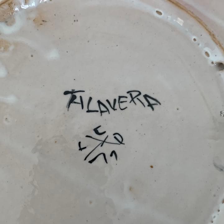 アンティーク スペインTALAVERA 手描き飾り皿