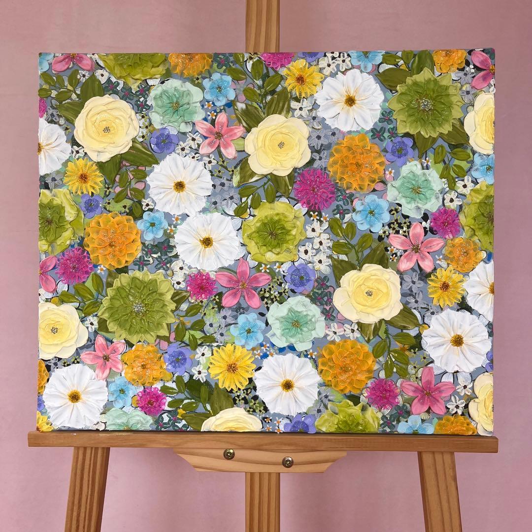 絵画 テクスチャーアート フラワー 花 ボタニカル アート 花図鑑