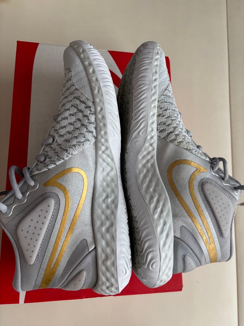 NIKEバスケットボールシューズ グレー/ゴールド