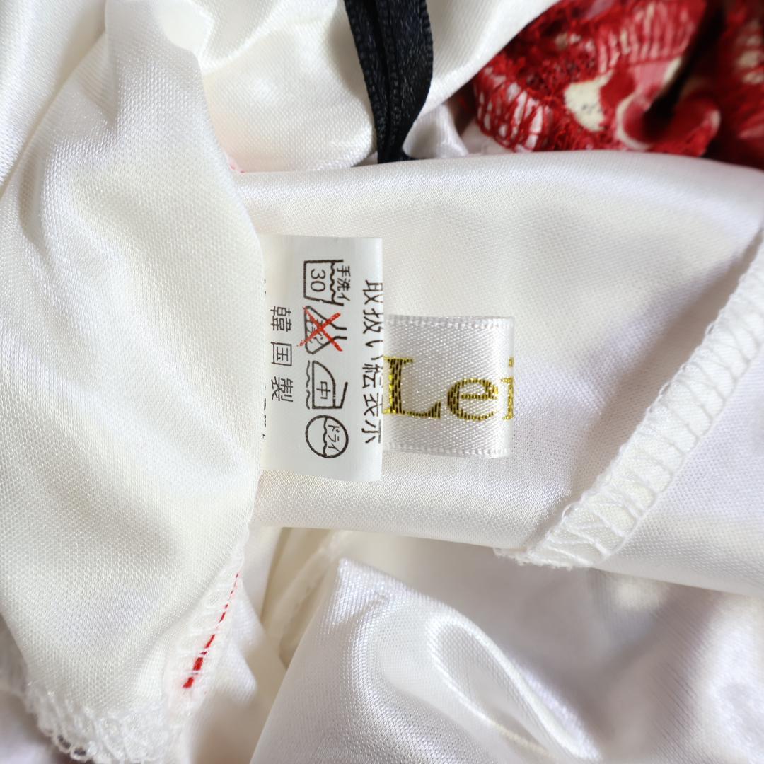 【美品 社交ダンス衣装】レッド×アイボリー Leirenaレイリーナ ワンピース