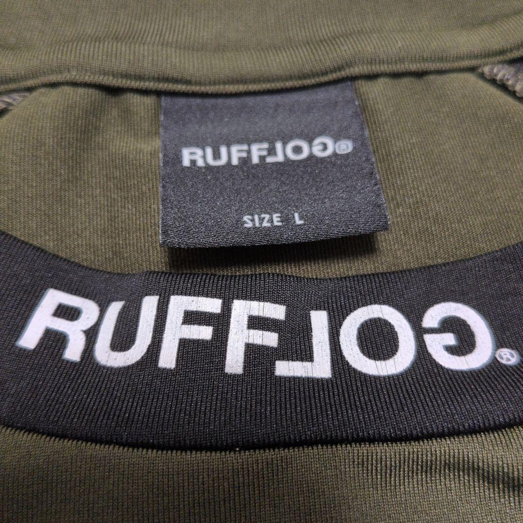 RUFFLOG ラフロッグ モックネックシャツ Lサイズ 半袖 カーキ色