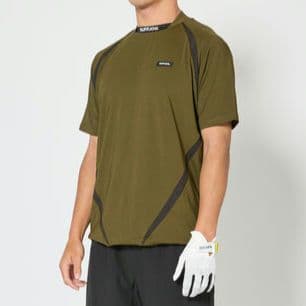 RUFFLOG ラフロッグ モックネックシャツ Lサイズ 半袖 カーキ色