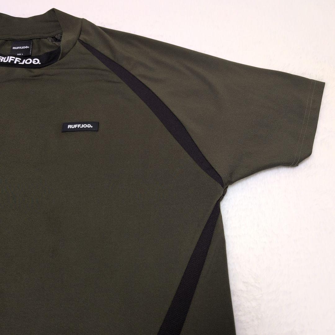RUFFLOG ラフロッグ モックネックシャツ Lサイズ 半袖 カーキ色