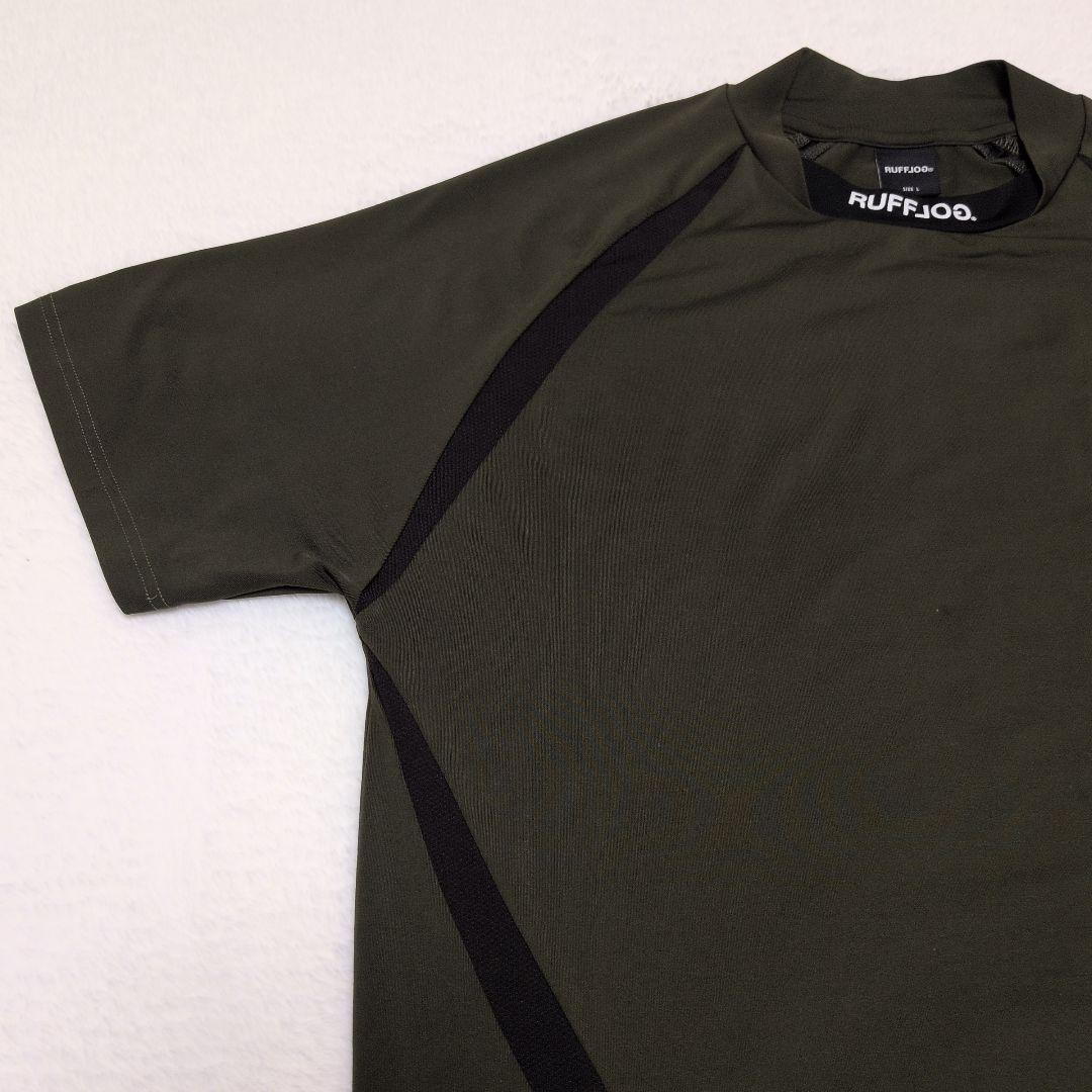 RUFFLOG ラフロッグ モックネックシャツ Lサイズ 半袖 カーキ色