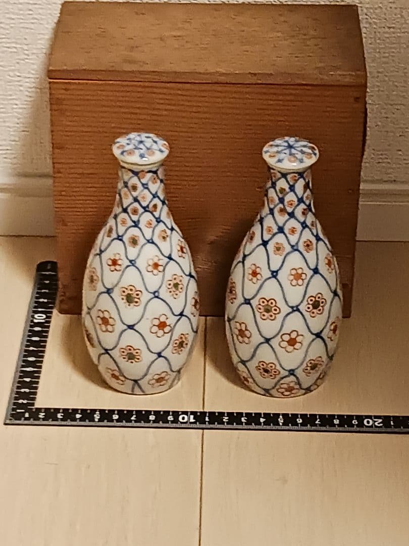 網目色入梅文徳利 酒器 時代物