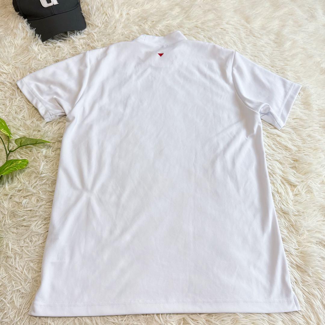 【アンパスィ】美品 モックネック ビックロゴ ホワイト Mサイズ メンズ