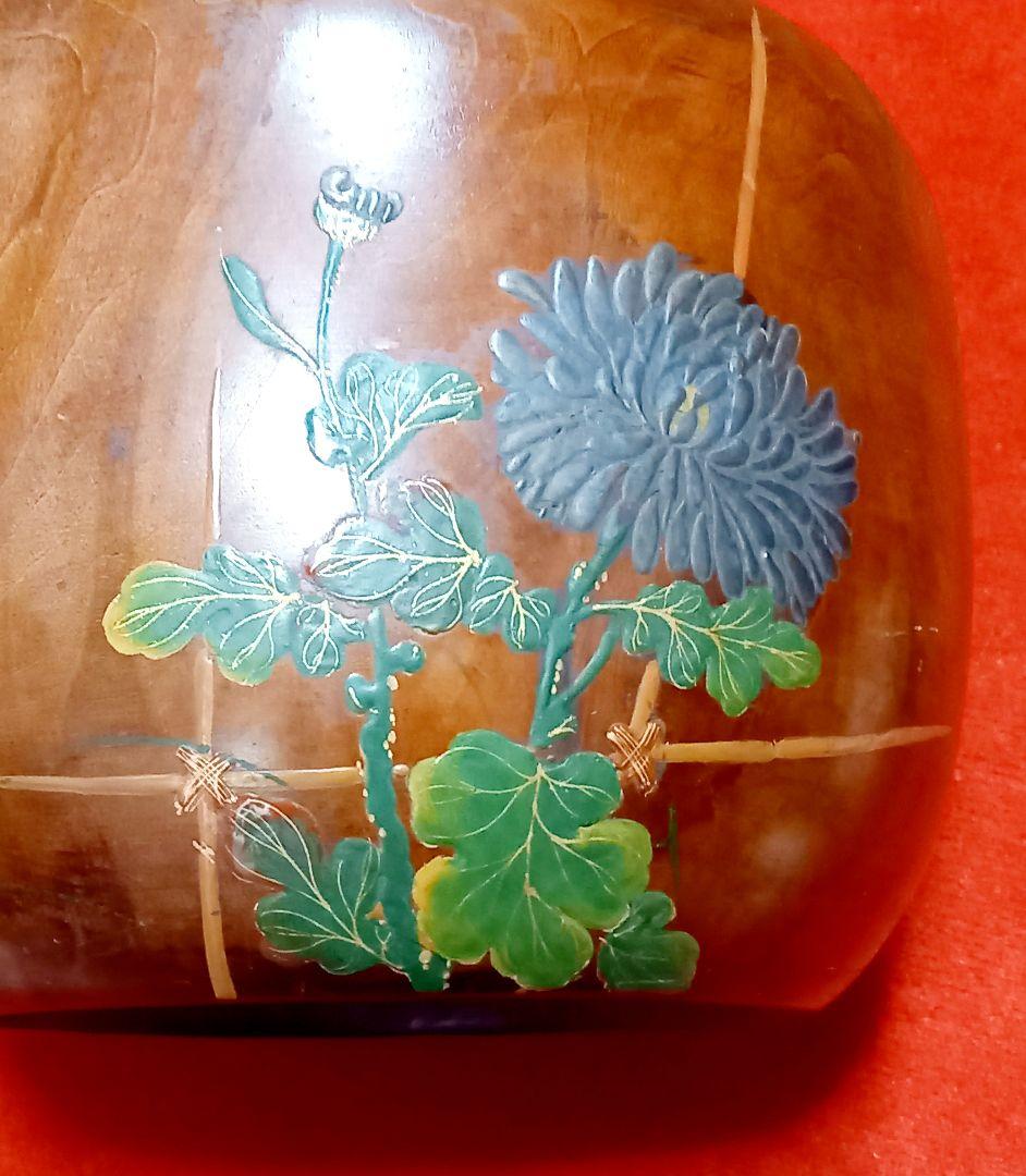 『美品』火鉢　けやき　高級品　蝶々　蒔絵　アンティーク　雑貨　骨董　古民具　加賀