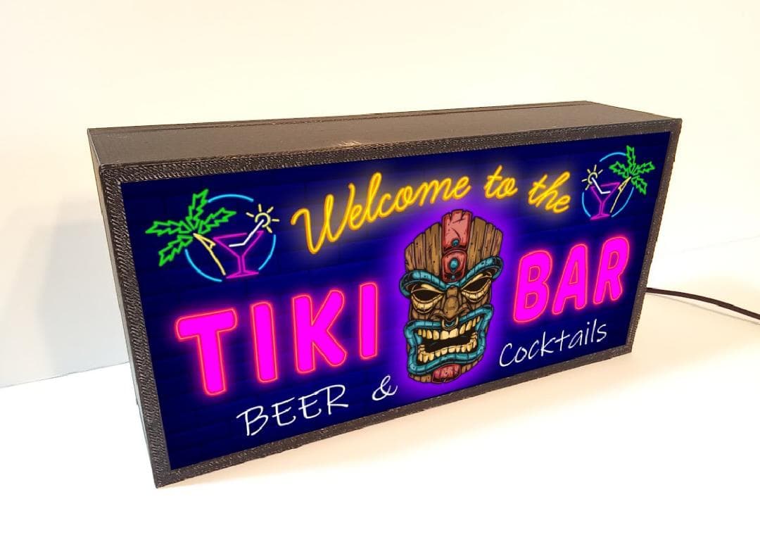 TIKI ティキ像 カフェ BAR ハワイアン雑貨 ランプ 置物 ライトBOX