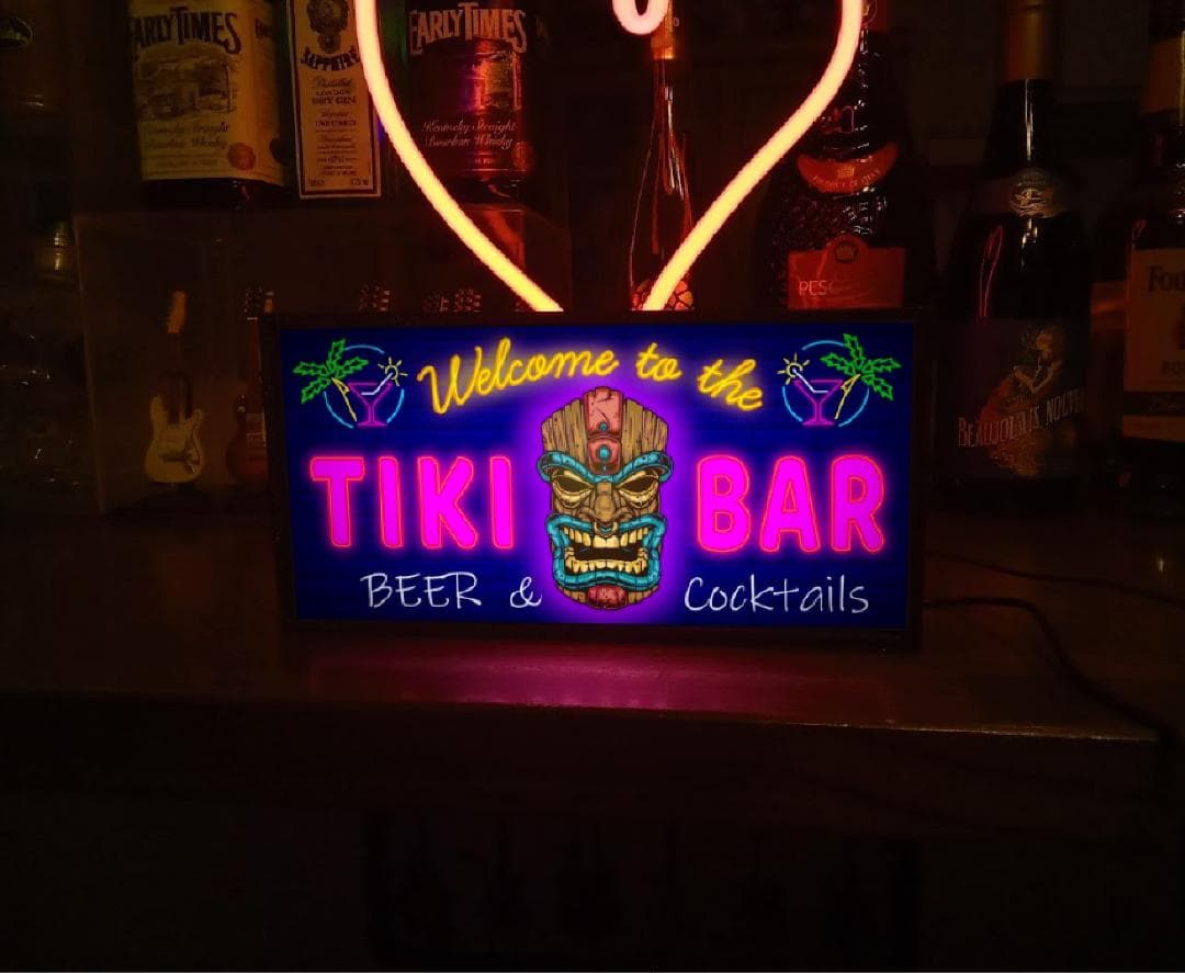 TIKI ティキ像 カフェ BAR ハワイアン雑貨 ランプ 置物 ライトBOX