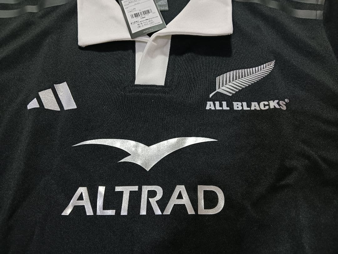 【新品未使用】公式商品adidas ALL BLACKS ラガーシャツ 黒