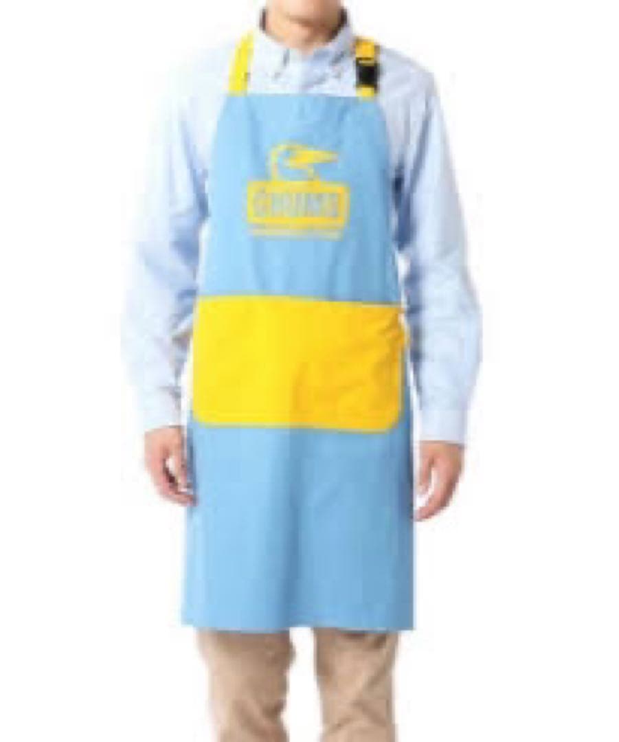 新品★CHUMS ロゴエプロン ブルー・イエロー