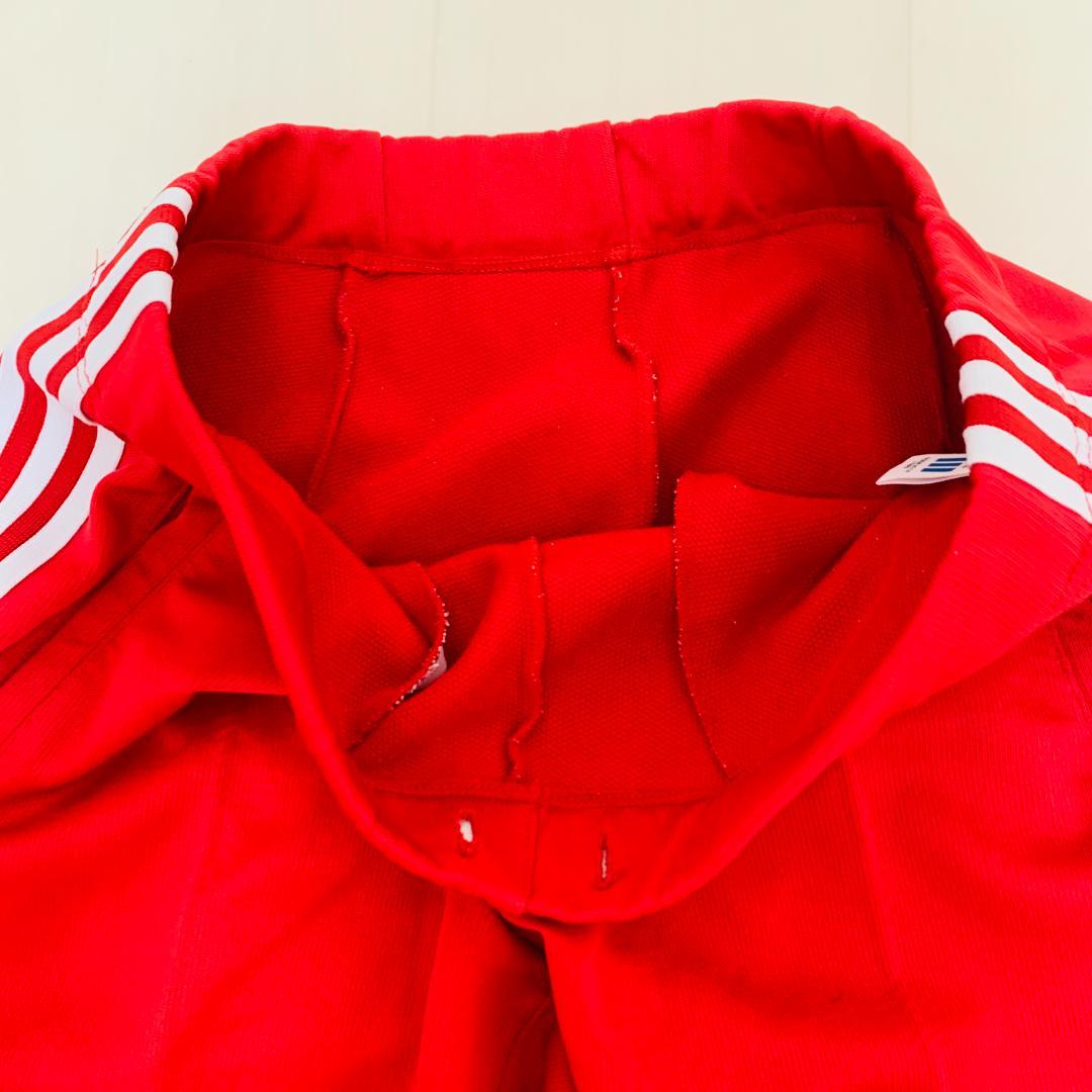 希少 保存◎ デサント製 adidas トラックスーツ 赤 日本製 90s後期