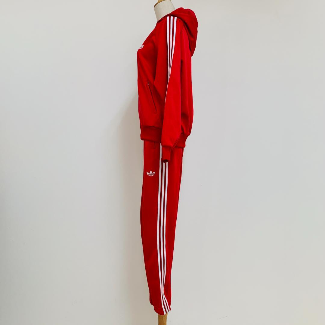 希少 保存◎ デサント製 adidas トラックスーツ 赤 日本製 90s後期