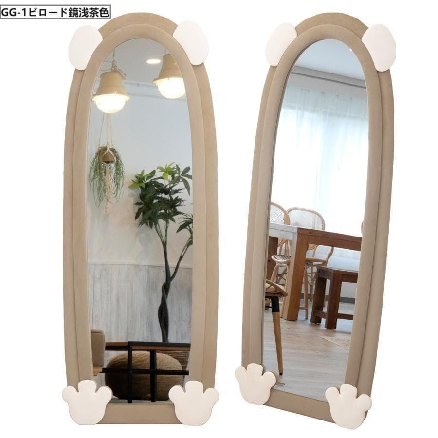 大特価全身鏡 韓国風 可愛い 160x60 ビロードフレーム 深茶色07