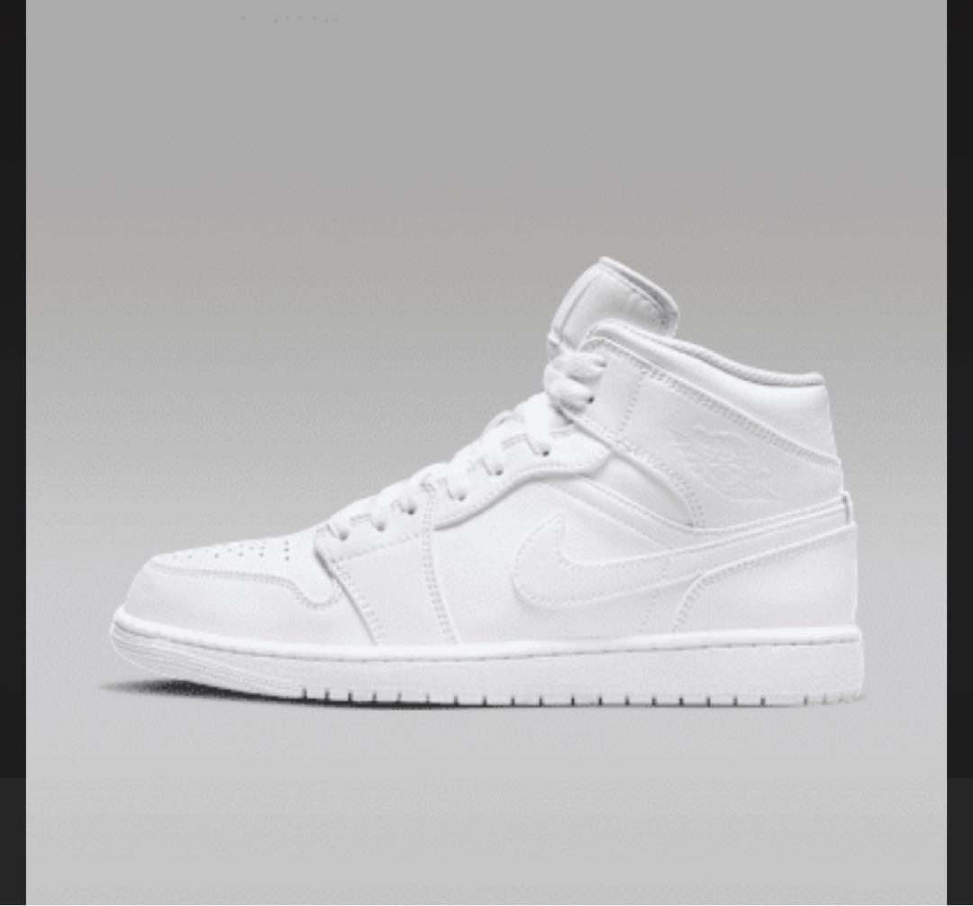 F*読様 NIKE AIR JORDAN 1 MID TRIPLE WHITE