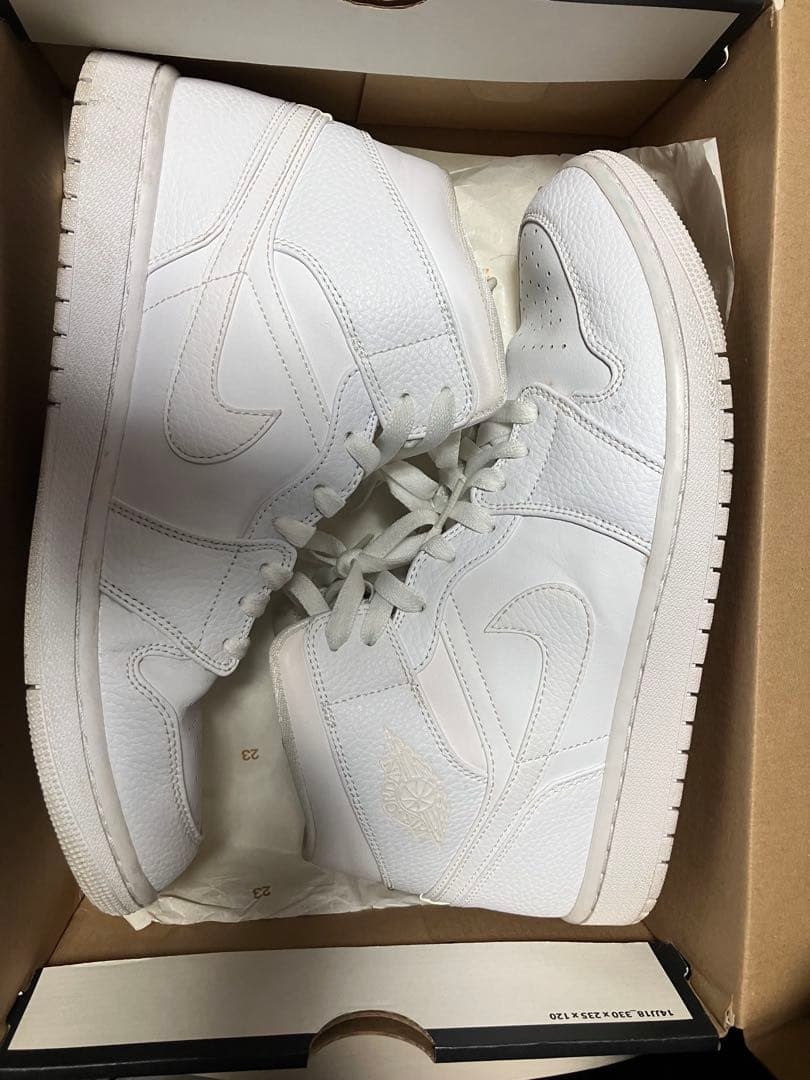 F*読様 NIKE AIR JORDAN 1 MID TRIPLE WHITE