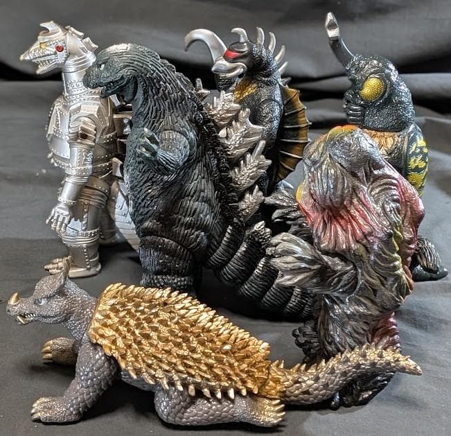 昭和ゴジラ＆ヘドラ＆メカゴジラ他チャンピオンまつり（バンダイ）ソフビ６体セット