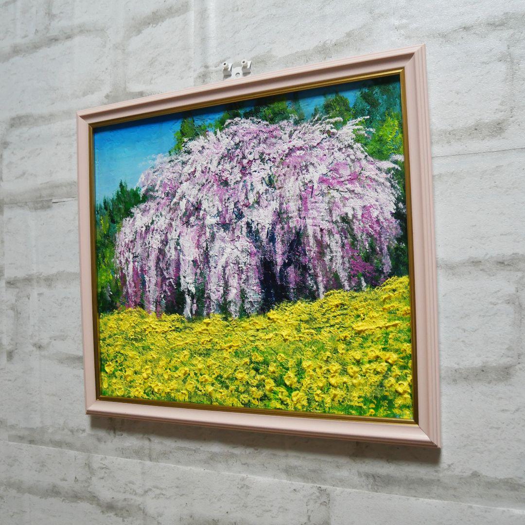 油絵 油彩 油彩画 絵 絵画 【しだれ桜】