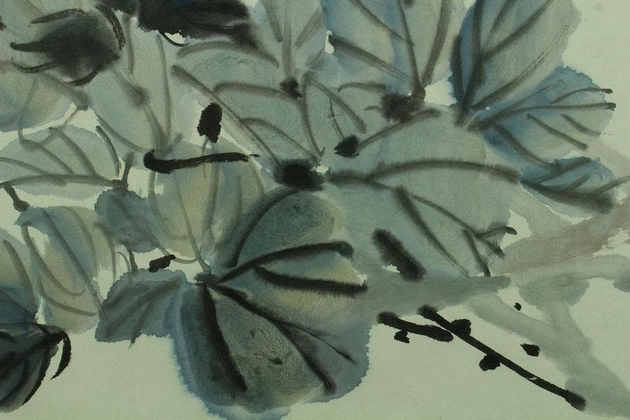 中国美術 水墨画 額装 西陣 呉服屋蔵 肉筆(K-LC937)