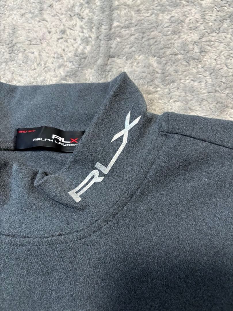 RLX モックネック カットソー 長袖 グレー ゴルフ Lサイズ