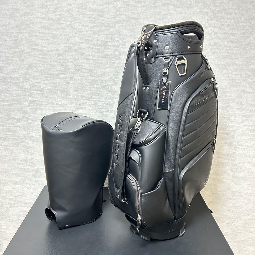【良品】VESSEL APX Staff キャディバッグ 9型 6分割 ブラック